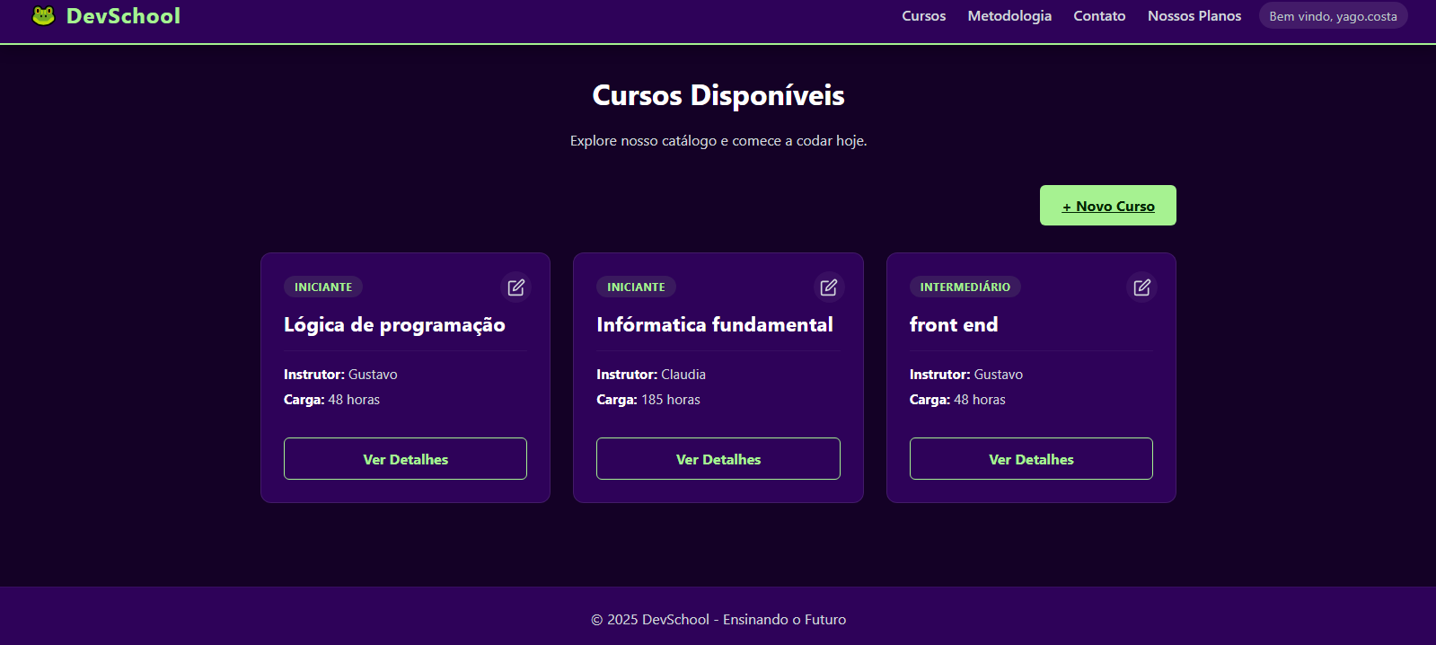 DevSchools - Plataforma de Ensino